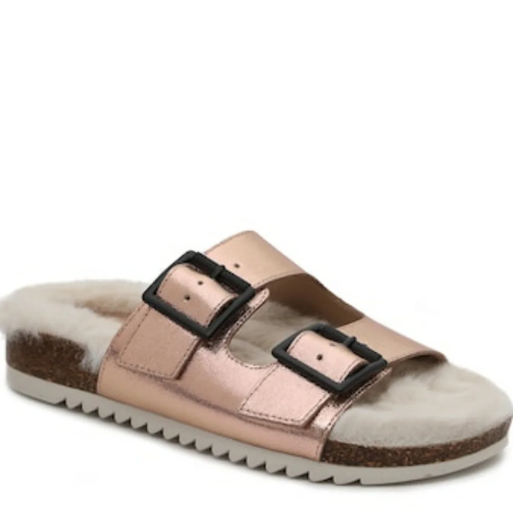 NWT Falon Slide Sandal Rose Gold Metallic Slip On Size Medium